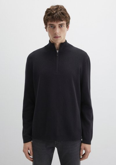 HALF ZIP KAZAK Siyah