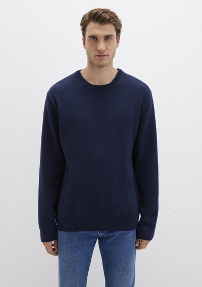 BİSİKLET YAKA KAZAK Gece Lacivert