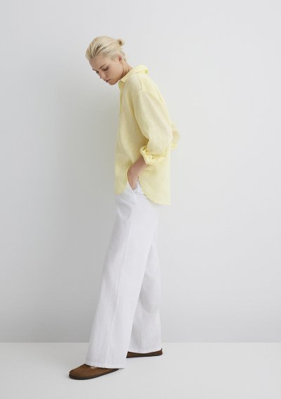 DOKUMA PANTOLON Beyaz