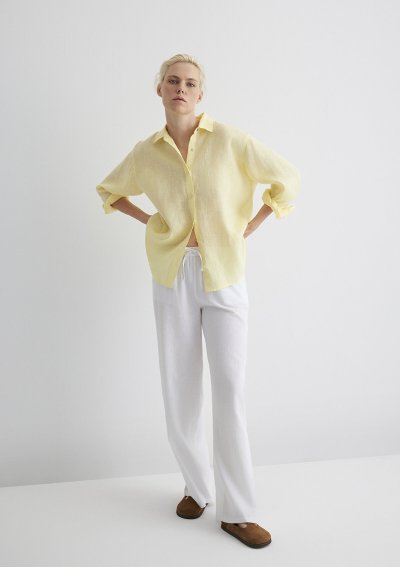 DOKUMA PANTOLON Beyaz