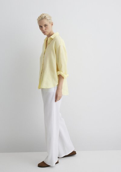 DOKUMA PANTOLON Beyaz