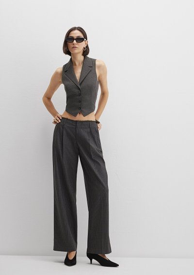 DOKUMA PANTOLON Antrasit Pin Stripe