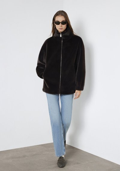 DİK YAKA CEKET Ganache