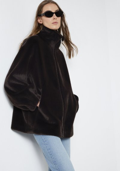 DİK YAKA CEKET Ganache