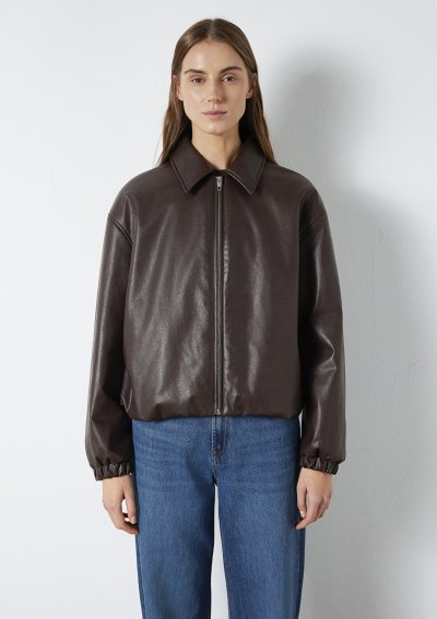 KADIN PU CEKET Chocolate Plum