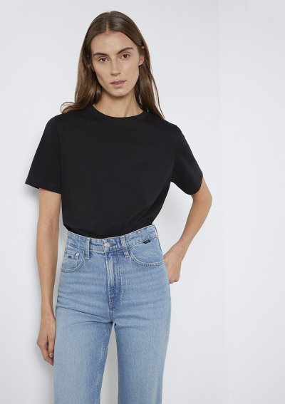 KISA KOLLU BASIC TİŞÖRT Siyah