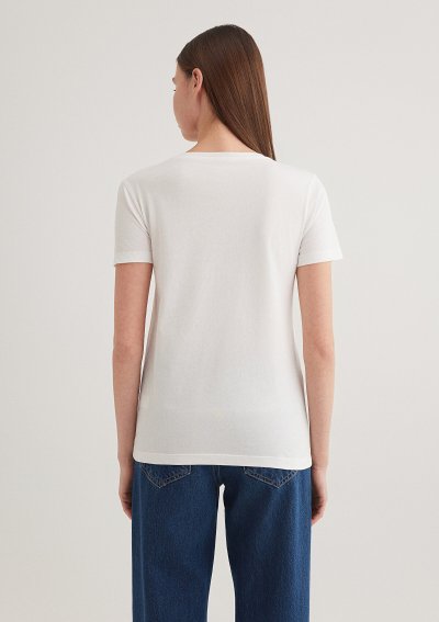 KEDİ BASKILI GRAFİK TIŞORT Kırık Beyaz