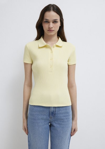 POLO YAKA PENYE Pastel Yellow