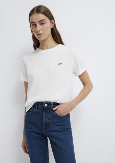 LOGO BASKILI T-SHIRT Kırık Beyaz