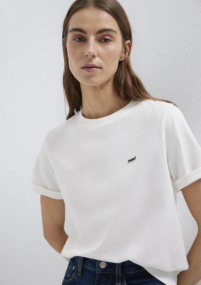 LOGO BASKILI T-SHIRT Kırık Beyaz