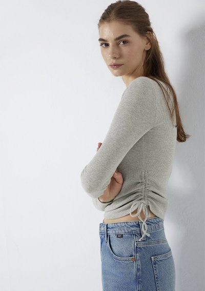 UZUN KOLLU MODELLİ PENYE Açık Gri Melanj