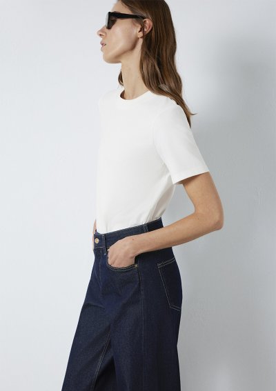 KISA KOLLU BASIC TİŞÖRT Hindistan Cevizi