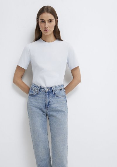 KISA KOLLU BASIC TİŞÖRT Halogen Blue