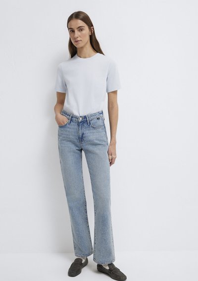 KISA KOLLU BASIC TİŞÖRT Halogen Blue