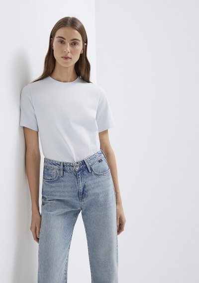 KISA KOLLU BASIC TİŞÖRT Halogen Blue