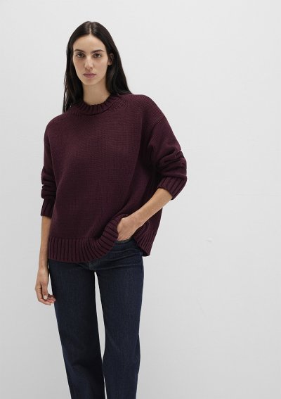 BISIKLET YAKA KAZAK Şarap Bordo