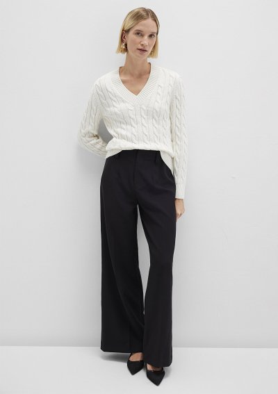 V YAKA KAZAK Kırık Beyaz