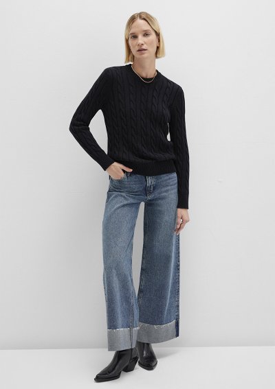 BİSİKLET YAKA KAZAK Siyah