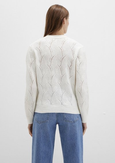 YUVARLAK YAKA KAZAK Kırık Beyaz