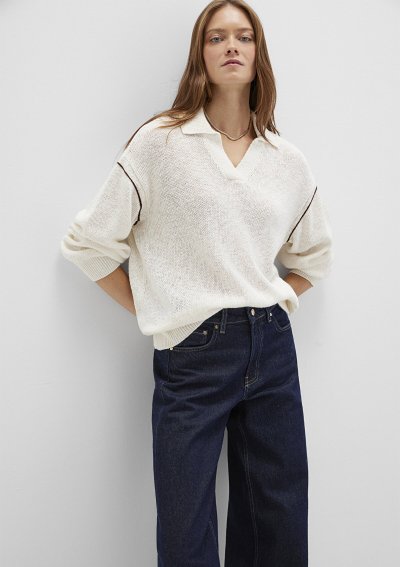 POLO YAKA KAZAK Chocolate Brown Stripe