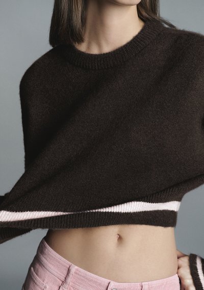 YUVARLAK YAKA KAZAK Seal Brown