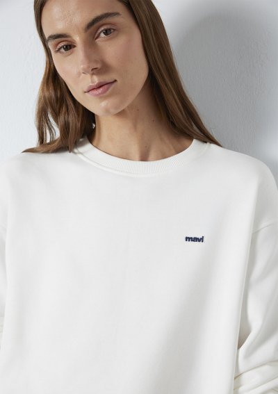 LOGO BASKILI SWEATSHIRT Kırık Beyaz