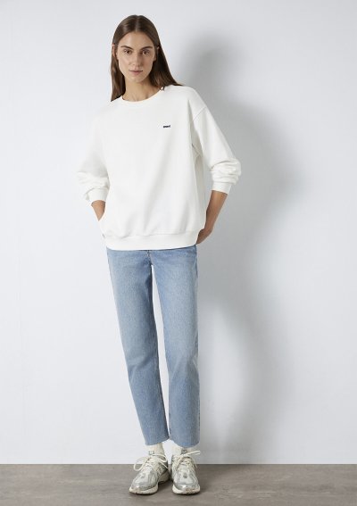 LOGO BASKILI SWEATSHIRT Kırık Beyaz