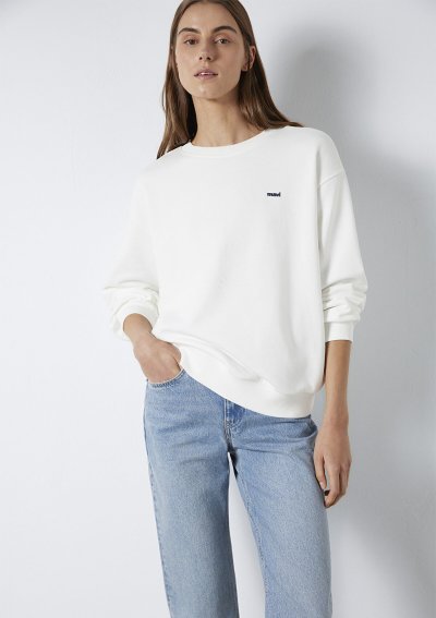 LOGO BASKILI SWEATSHIRT Kırık Beyaz
