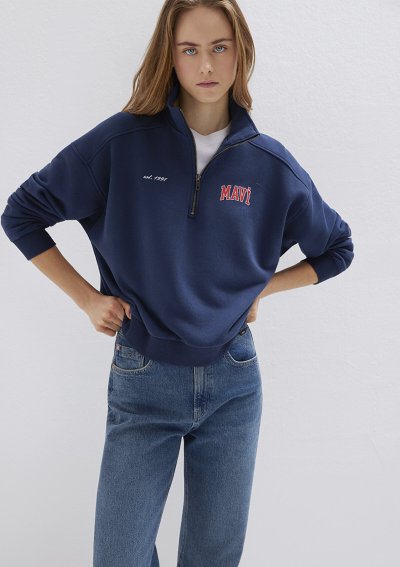 LOGO BASKILI SWEATSHIRT Koyu Lacivert