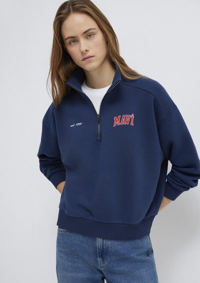 LOGO BASKILI SWEATSHIRT Koyu Lacivert