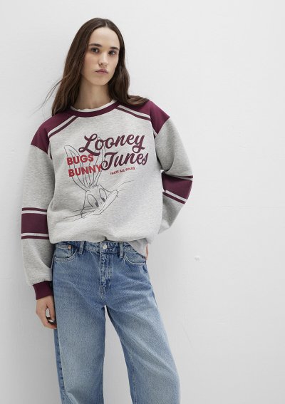 BUGS BUNNY BASKILI SWEATSHIRT Gri Melanj