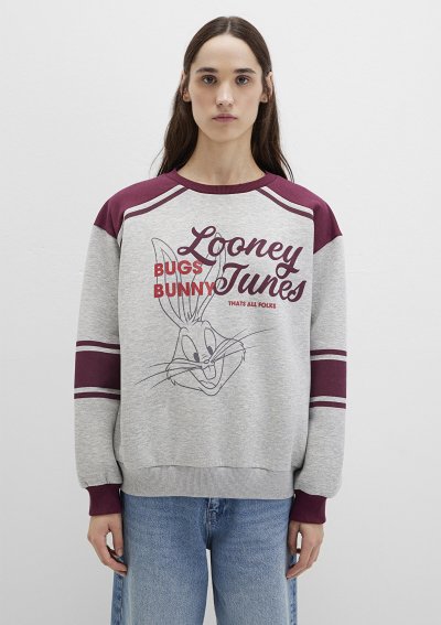 BUGS BUNNY BASKILI SWEATSHIRT Gri Melanj