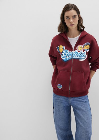 GARFIELD BASKILI SWEATSHIRT Koyu Bordo