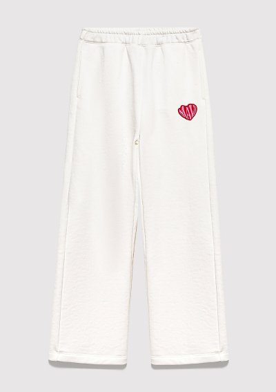 KALP BASKILI ÖRME PANTLON Kırık Beyaz