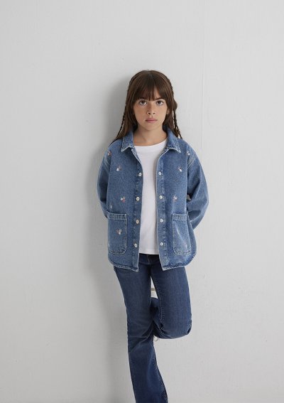 LULLU Mid Flower  Embroidery Denim
