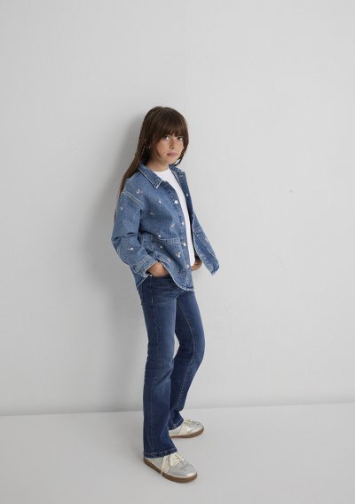 LULLU Mid Flower  Embroidery Denim