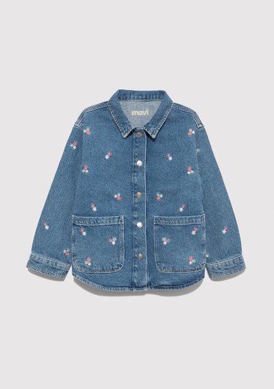 LULLU Mid Flower  Embroidery Denim