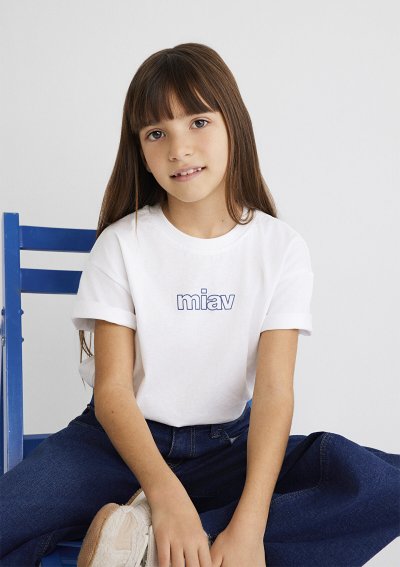 MIAV BASKILI TİŞÖRT Beyaz