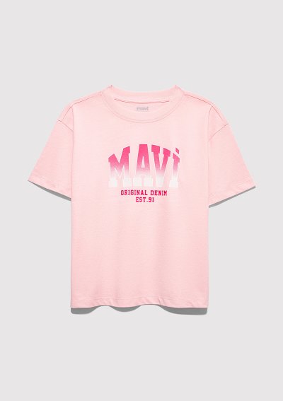 MAVİ JENERİK LOGO BASKILI TİŞÖRT Tatlı P