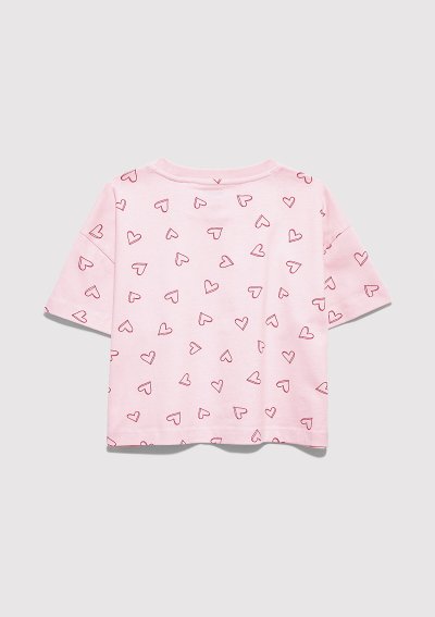 KALP BASKILI TİŞÖRT Tatlı Pembe