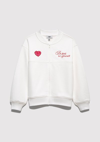 KALP BASKILI FULL ZIP SWEATSHIRT Kırık B