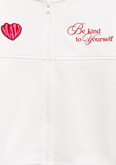 KALP BASKILI FULL ZIP SWEATSHIRT Kırık B